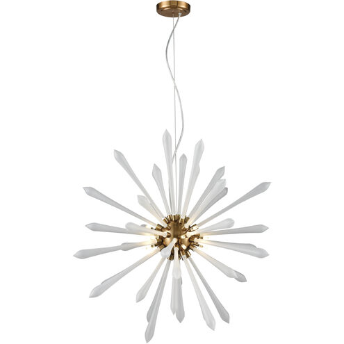 Spiritus LED 28 inch White with Aged Brass Chandelier Ceiling Light