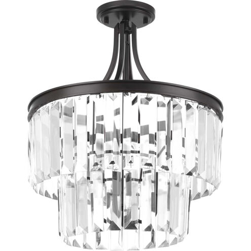 Glimmer 3 Light 16 inch Antique Bronze Semi-Flush Mount Convertible Ceiling Light, Design Series