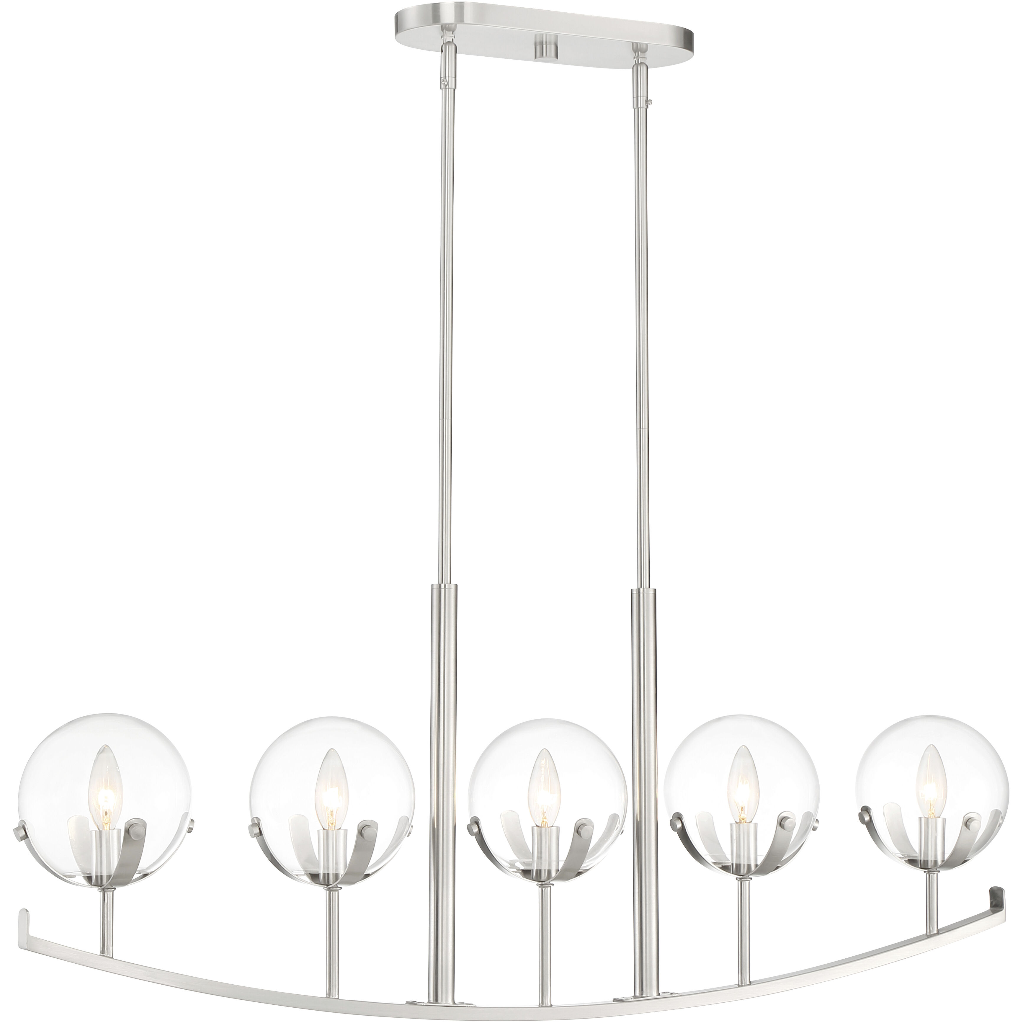 Spyglass 5 Light 40 inch Satin Platinum Chandelier Ceiling Light