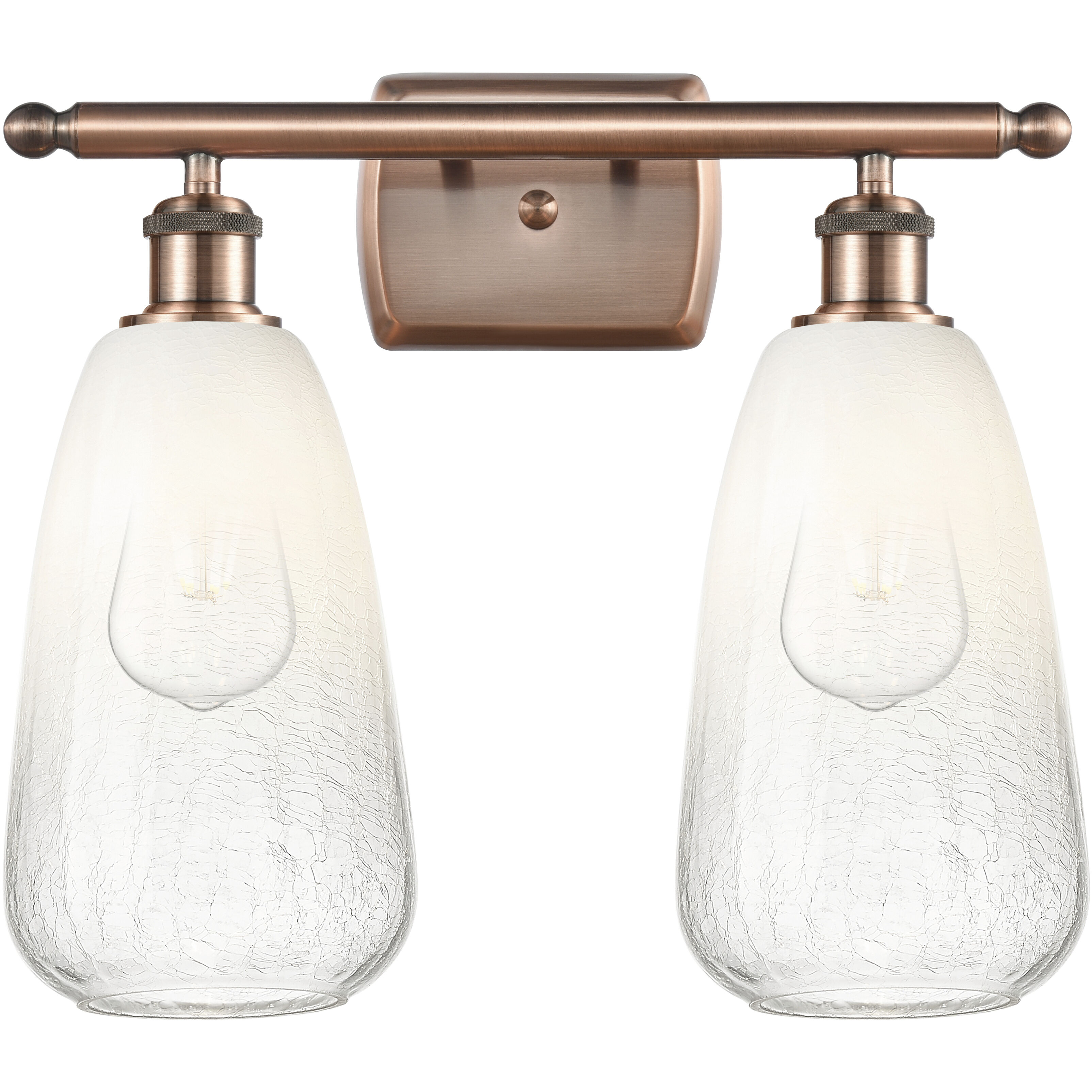 Ballston Brookhaven Almond 2 Light 16 inch Antique Copper Bath Vanity Light Wall Light in Opal Glass