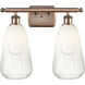 Ballston Brookhaven Almond 2 Light 16 inch Antique Copper Bath Vanity Light Wall Light in Opal Glass