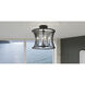 Leiland 4 Light 14 inch Matte Black Semi-Flush Mount Ceiling Light