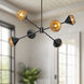 Alora Mood Daphne 6 Light 37.5 inch Matte Black and Brown Cotton Rope Chandelier Ceiling Light