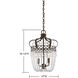 Rochelle 2 Light 12 inch New Tortoise Shell with Silver Pendant Ceiling Light