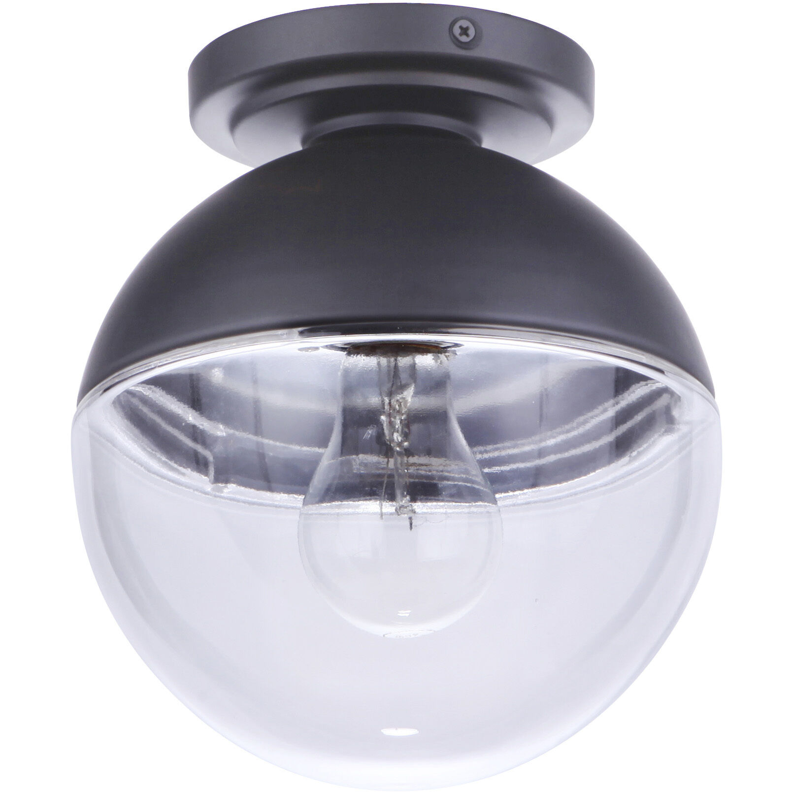 Evie 1 Light 7.5 inch Midnight Outdoor Flushmount