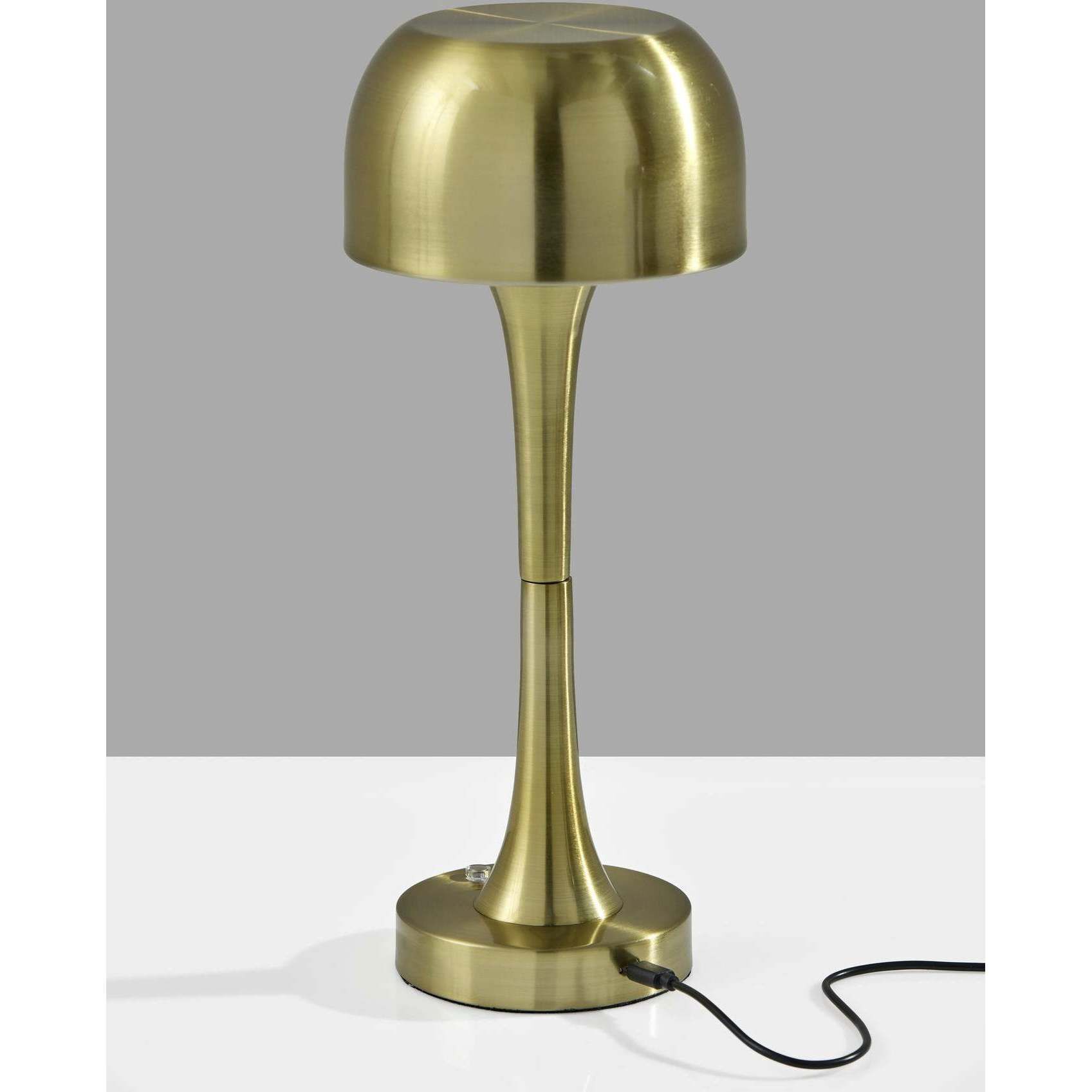 Jimmy 15 inch 2.00 watt Antique Brass LED Cordless Table Lamp Portable Light