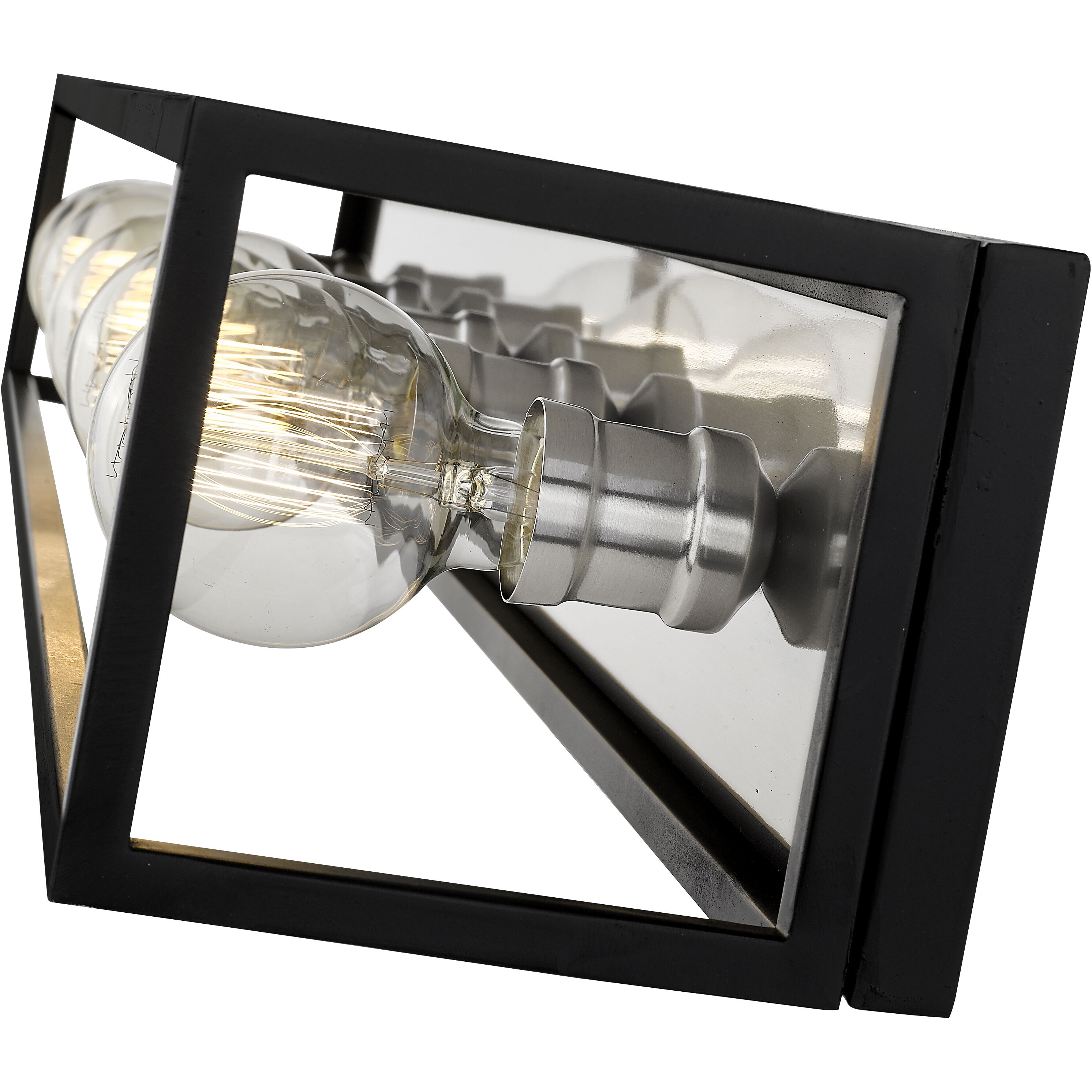 Kube 5 Light 39.5 inch Matte Black and Brushed Nickel Vanity Wall Light