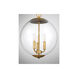 Modern 3 Light 13.75 inch Natural Brass Pendant Ceiling Light