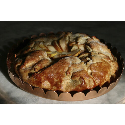 Scalloped Copper Tray, Round