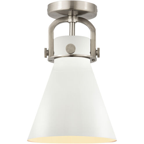 Newton Cone 1 Light 8 inch Satin Nickel Flush Mount Ceiling Light