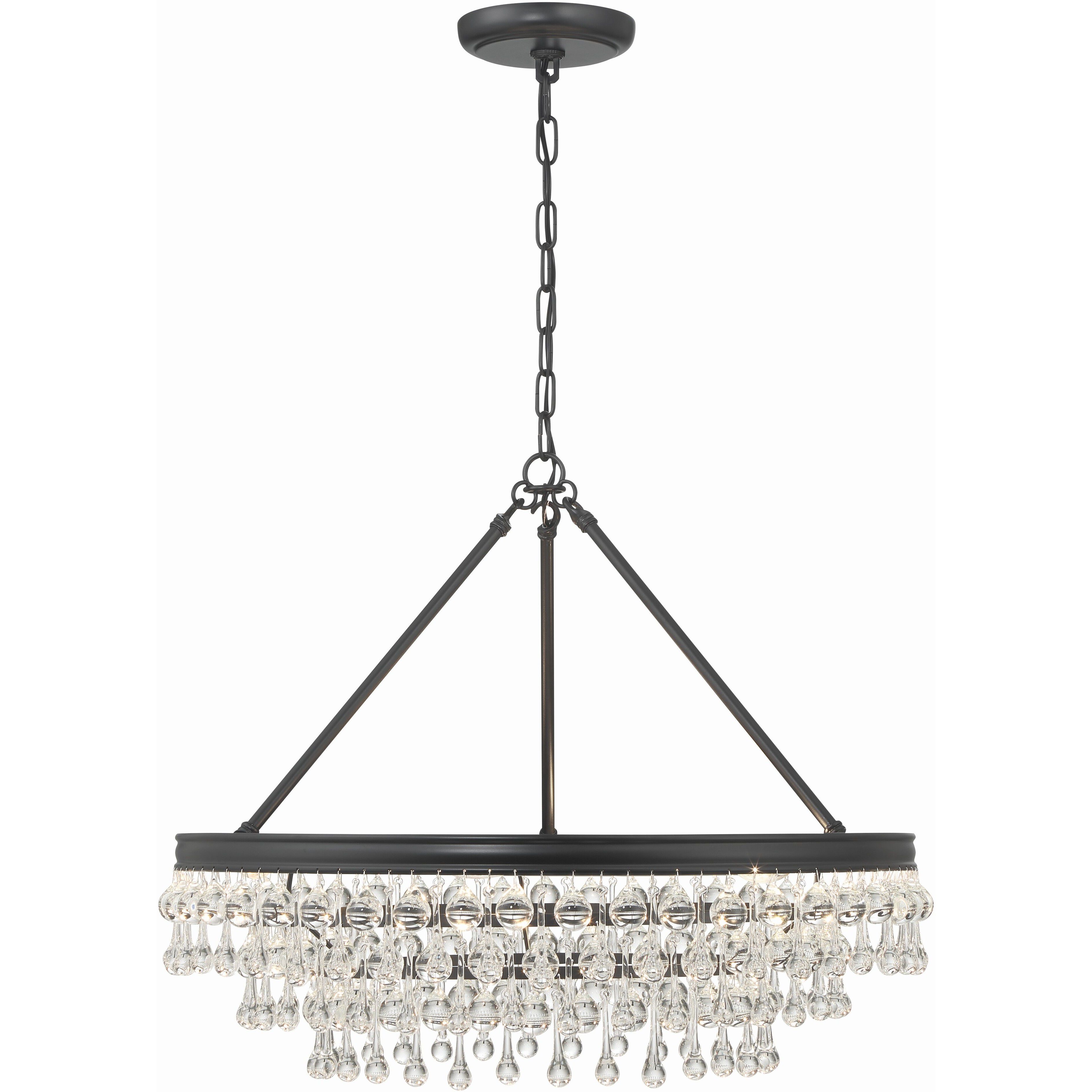 Calypso 6 Light 25 inch Matte Black Chandelier Ceiling Light