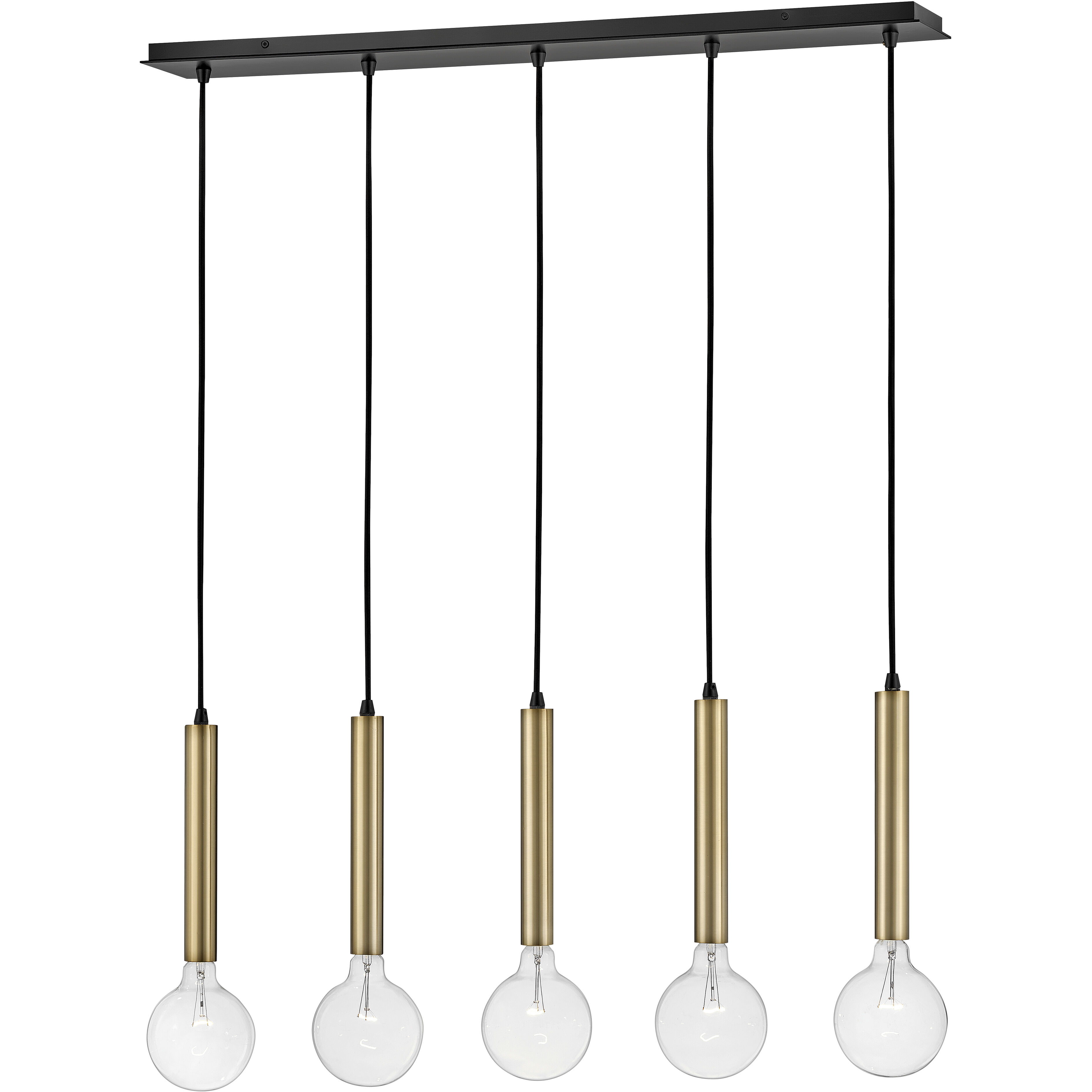 Bobbie LED 36 inch Lacquered Brass Chandelier Ceiling Light, Linear
