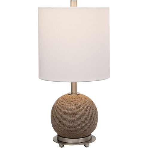 Captiva 19 inch 100.00 watt Natural Rattan with Brushed Nickel Details Accent Lamp Portable Light