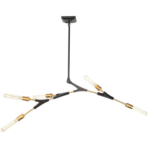 Filiali LED 39.5 inch Black and Harvest Brass Chandelier Ceiling Light