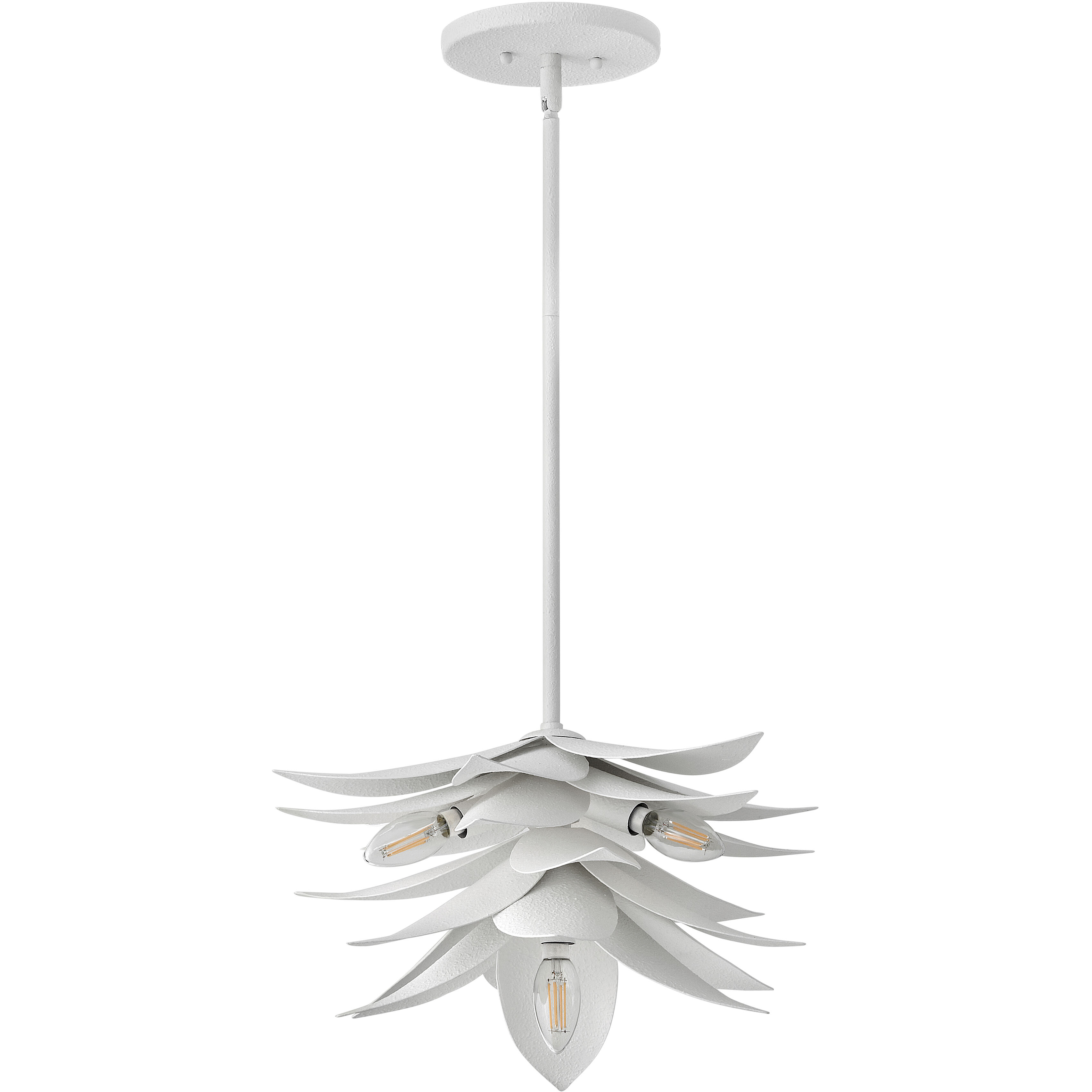 Agave LED 16 inch Textured Plaster Pendant Ceiling Light, Semi-Flush Mount