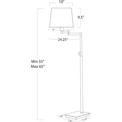Virtue 65 inch 60.00 watt Polished Nickel Floor Lamp Portable Light