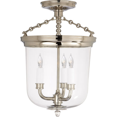 Thomas O'Brien Merchant 3 Light 11.25 inch Polished Nickel Semi-Flush Mount Ceiling Light