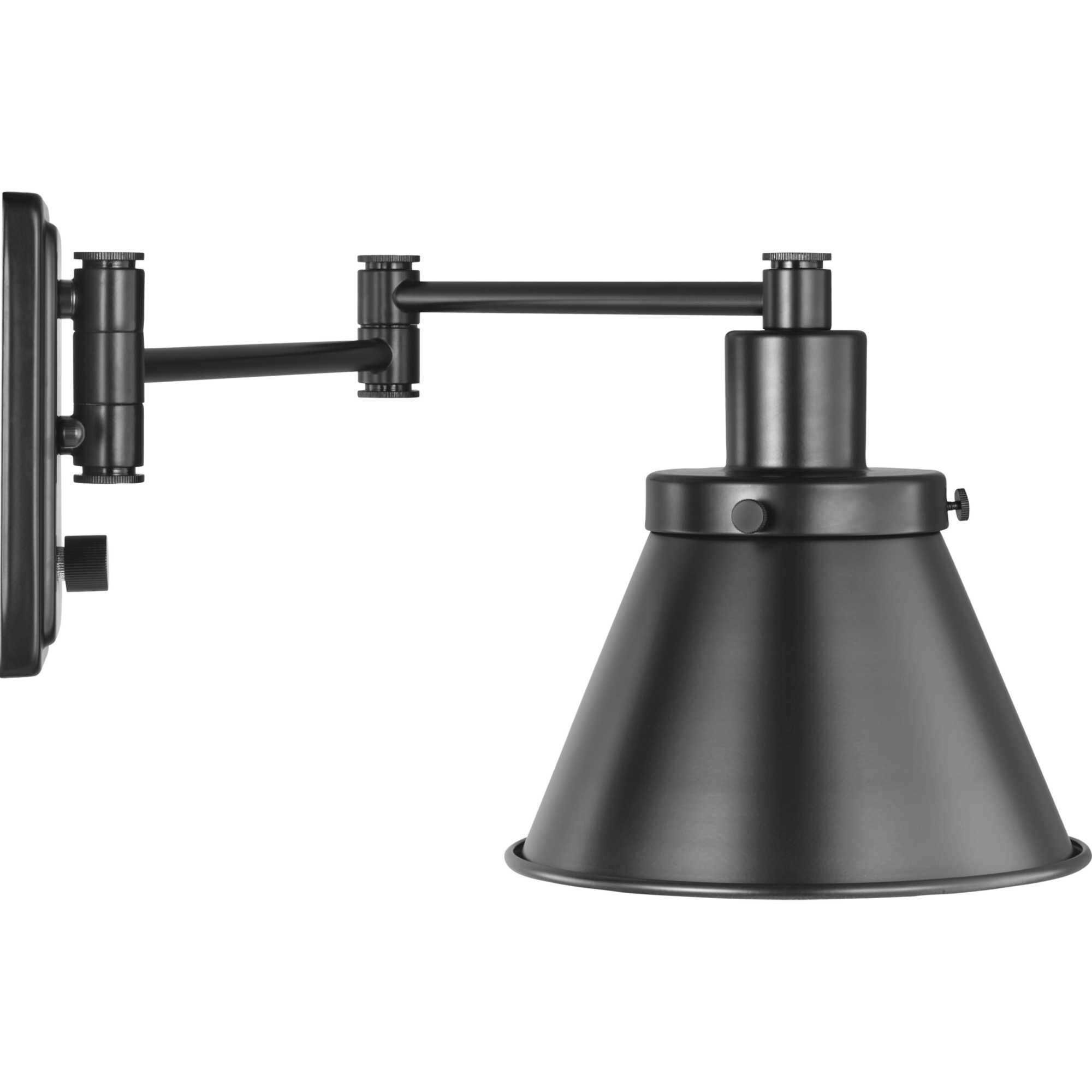 Hinton 12 inch 60.00 watt Matte Black Swing Arm Wall Light