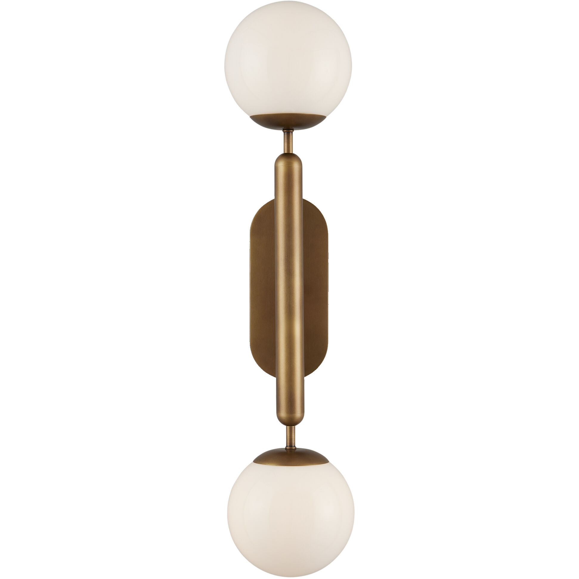 Barbican 2 Light 6.5 inch Antique Brass and White Bath Sconce Wall Light