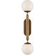 Barbican 2 Light 6.5 inch Antique Brass and White Bath Sconce Wall Light