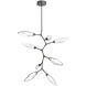 Rock Crystal LED 37.1 inch Graphite Chandelier Ceiling Light, Modern Vine