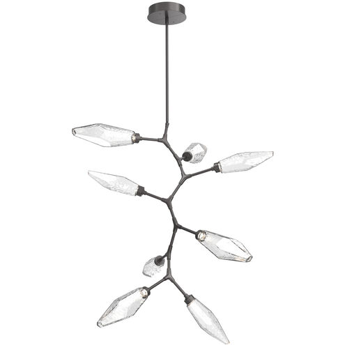 Rock Crystal LED 37.1 inch Graphite Chandelier Ceiling Light, Modern Vine