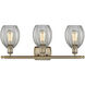 Ballston Eaton 3 Light 26 inch Antique Brass Bath Vanity Light Wall Light in Incandescent, Clear Glass, Ballston