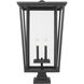 Seoul 4 Light 32 inch Black Outdoor Pier Mounted Fixture