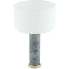 Lxry 29.53 inch 40 watt Grey Marble with Antique Brass Table Lamp Portable Light