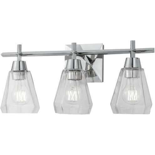 Arctic 3 Light 20 inch Polished Nickel with Clear Vanity Light Wall Light
