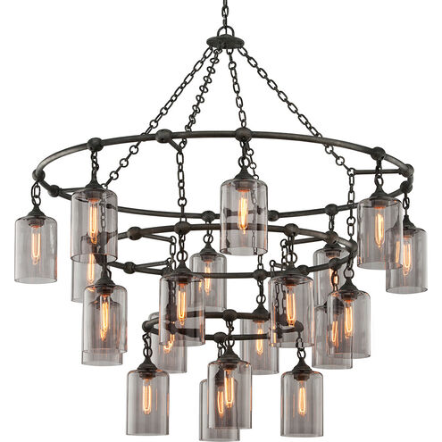 Gotham 20 Light 51.75 inch Aged Pewter Chandelier Ceiling Light