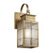 Norfield 1 Light 16 inch Antique Brass Outdoor Sconce in Seedy Glass, Brass Traditions by Innovations Lighting