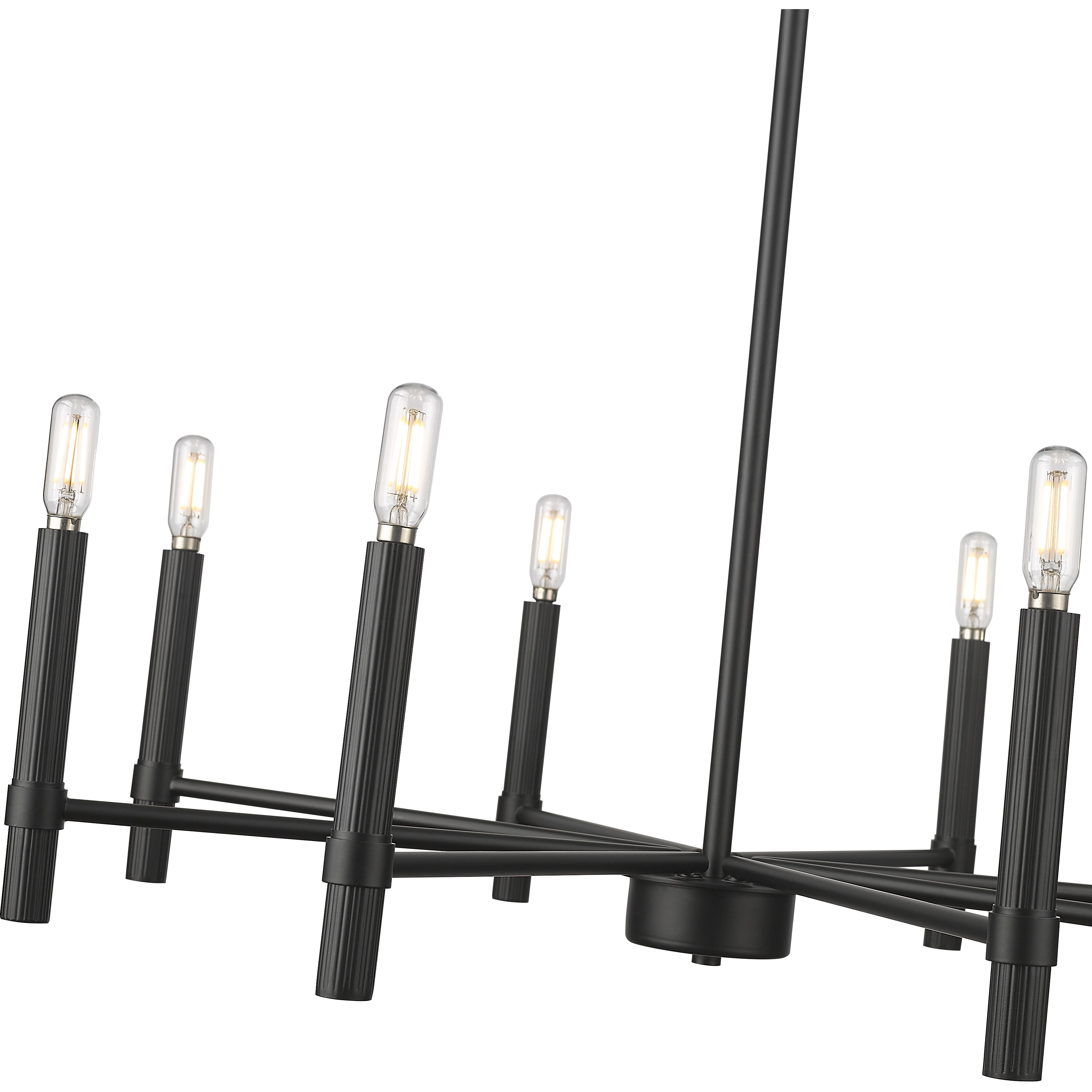 Skyva 8 Light 30.25 inch Matte Black Chandelier Ceiling Light