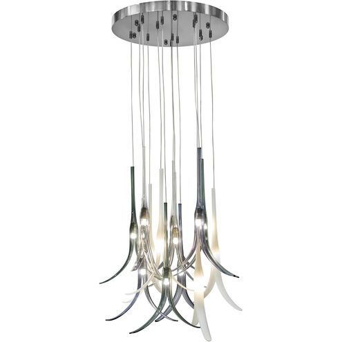 Featherly 13 Light 20 inch Brushed Nickel Pan Pendant Ceiling Light