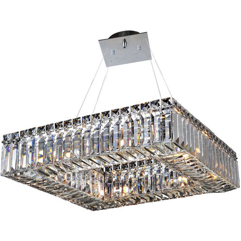 Quadro 8 Light 48 inch Chrome Pendant Ceiling Light in Firenze Clear