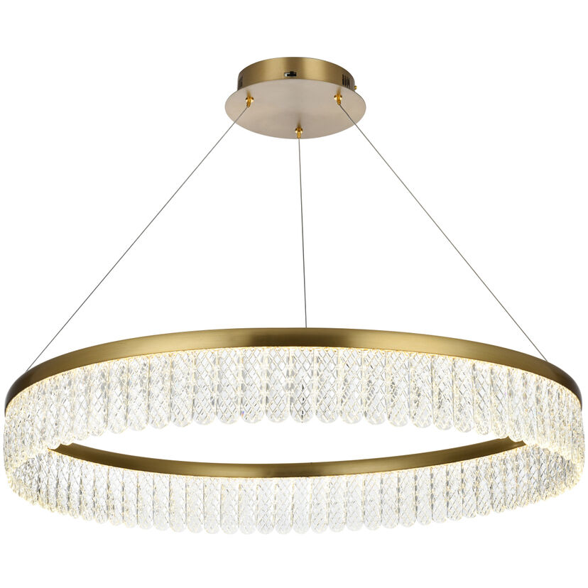 Rune 1 Light 32 inch Satin Gold Chandelier Ceiling Light