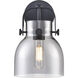 Pilaster II Bell 1 Light 6.5 inch Matte Black Sconce Wall Light in Plated Smoke Glass