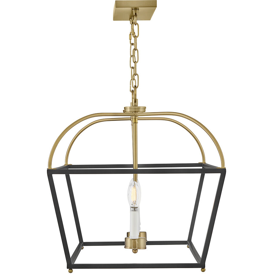 Tate 6 Light 40 inch Black with Lacquered Brass Chandelier Ceiling Light