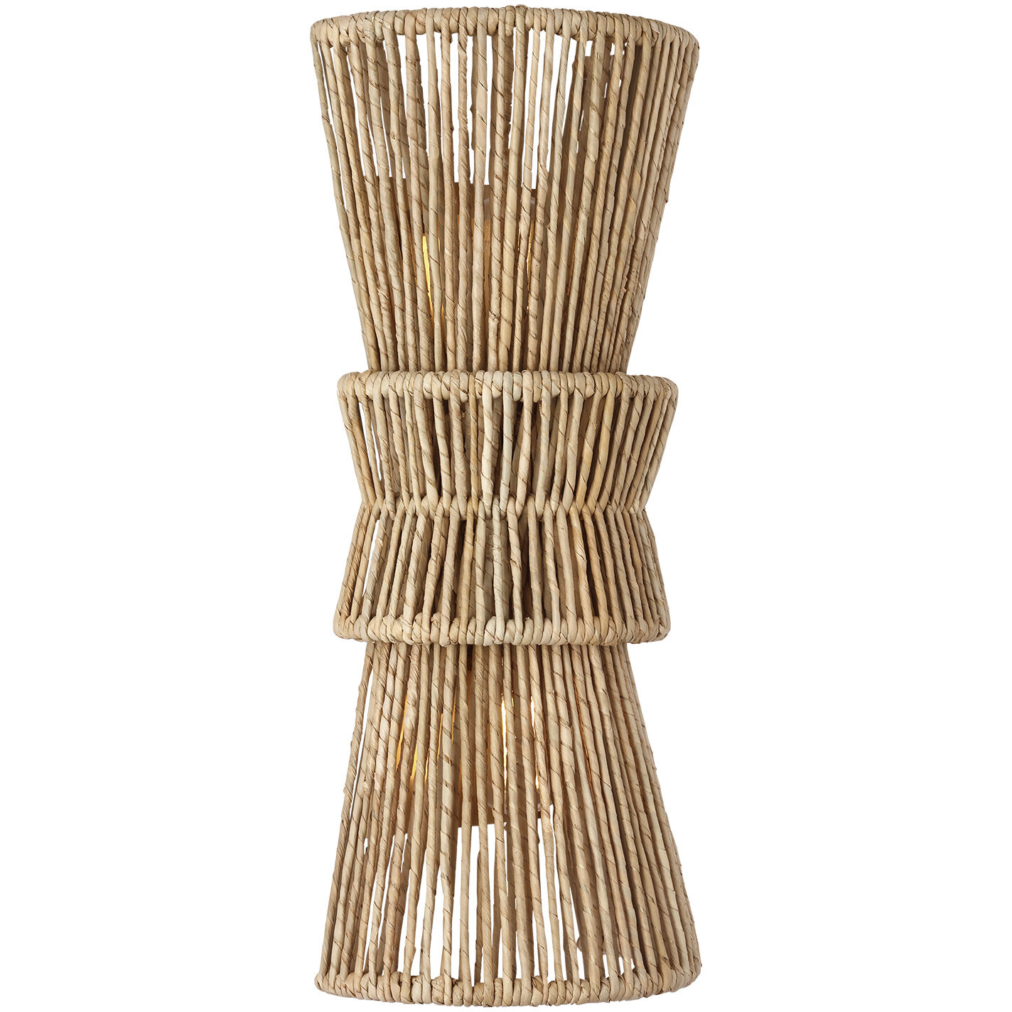 Chapman & Myers Antigua LED 9 inch Antique-Burnished Brass and Natural Abaca Sconce Wall Light