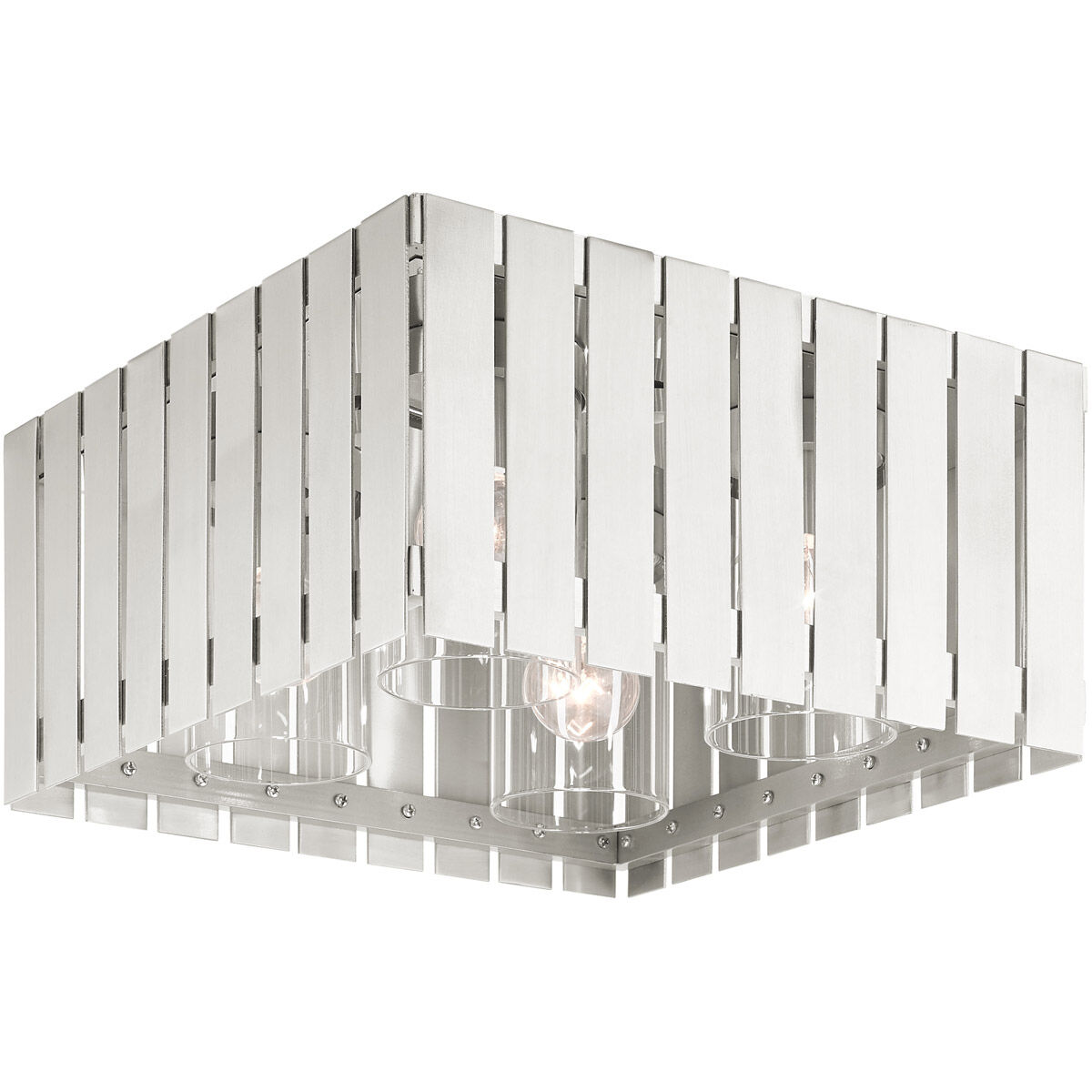 Greenwich 4 Light 13 inch Brushed Nickel Outdoor Flush Mount