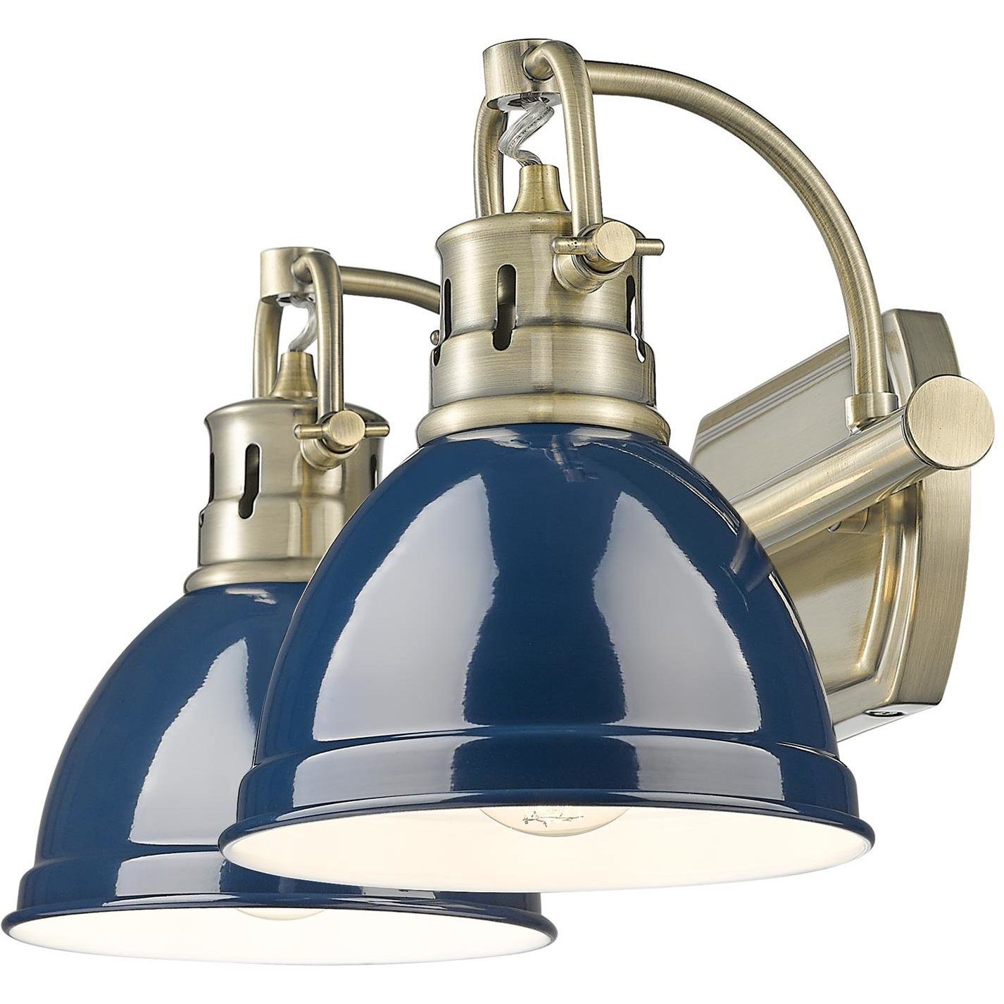 Yep Duncan Vanity Wall Light in Aged Brass, Navy