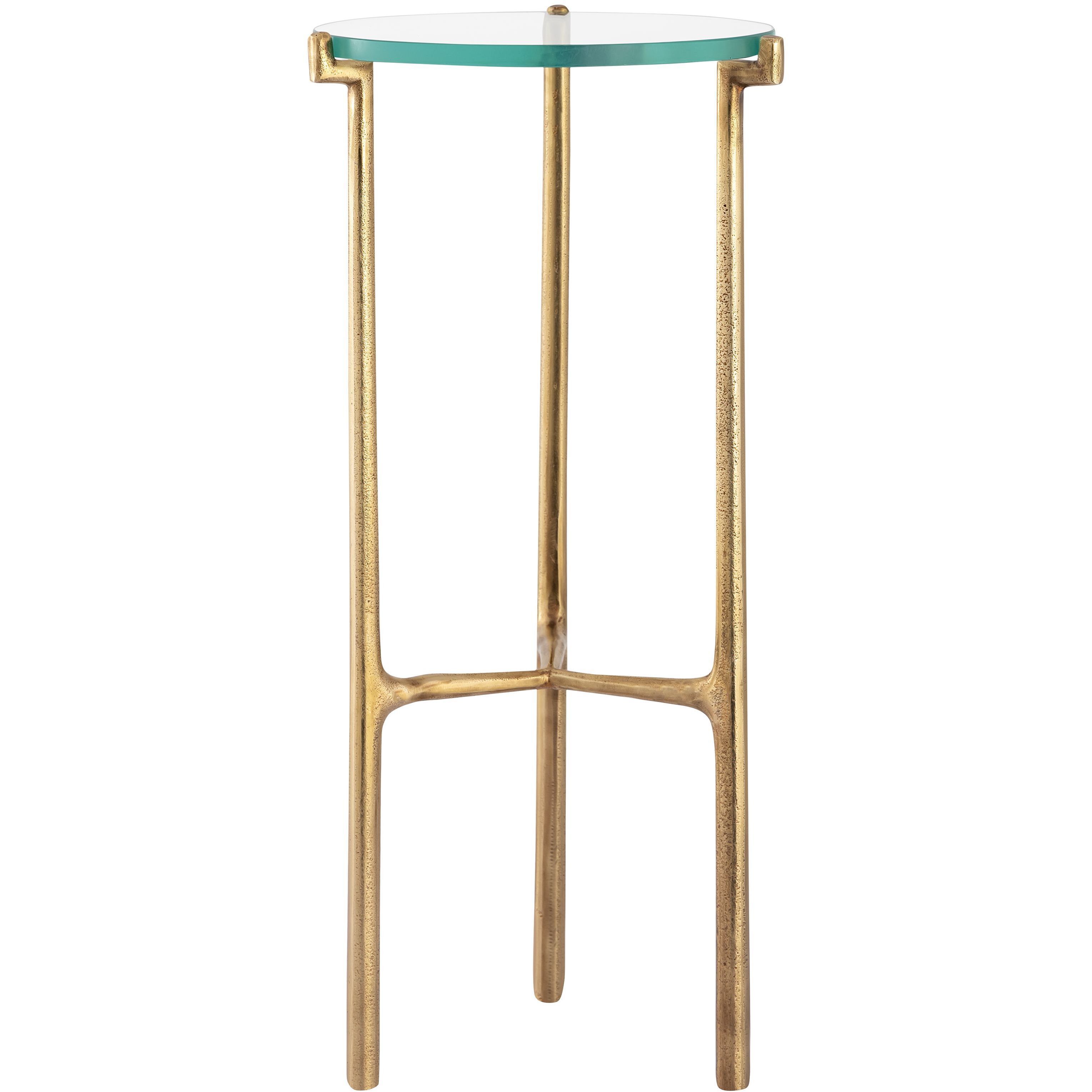 Bump Out 22.5 X 9.75 inch Aged Brass with Clear Accent Table