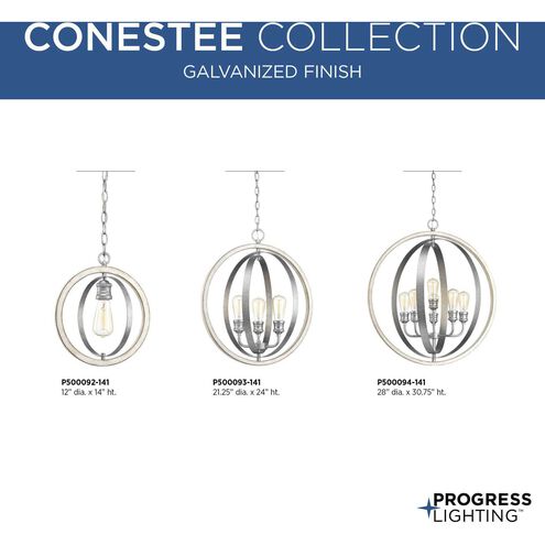 Conestee 6 Light 28 inch Galvanized Pendant Ceiling Light