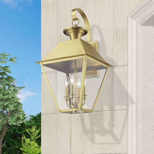 Wentworth 4 Light 28 inch Natural Brass Outdoor Extra Wall Lantern, Extra Large