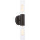 Fusion Collection - Rimini Family 2 Light 4.25 inch Matte Black and Clear Ribbed ADA Wall Sconce Wall Light, EVOLV