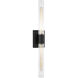 Keaton 2 Light 5 inch Midnight Black Bath Vanity Wall Light in Clear Fluted Glass