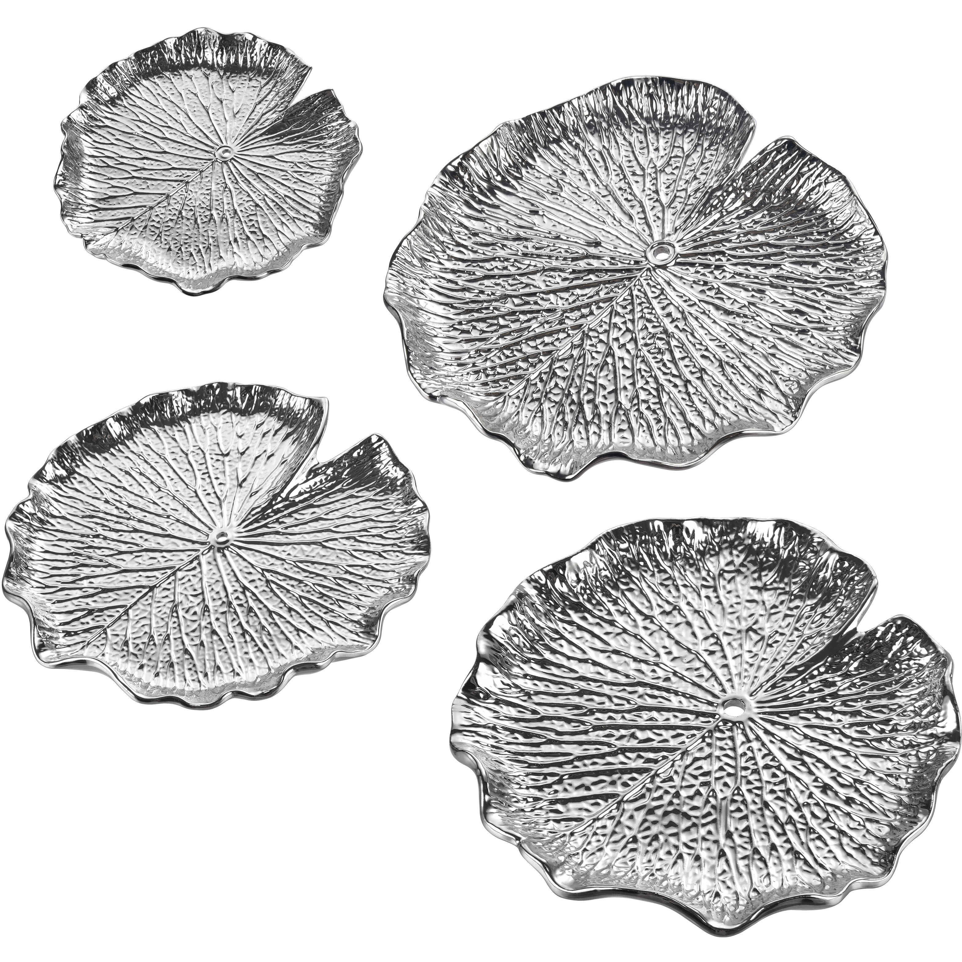 Lilypad Silver Dimensional Wall Art, Set of 4