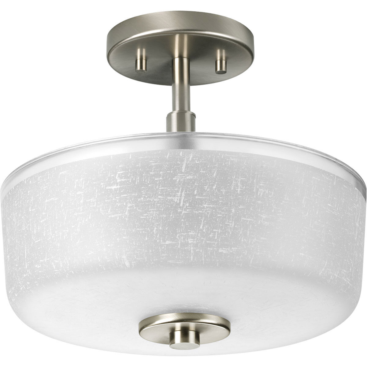 Lyndon 2 Light 12 inch Brushed Nickel Semi-Flush Mount Ceiling Light