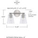 Baker 2 Light 14 inch Brushed Nickel Vanity Light Wall Light