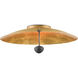 Pinders 2 Light 28 inch Contemporary Gold Leaf/French Black Flush Mount Ceiling Light